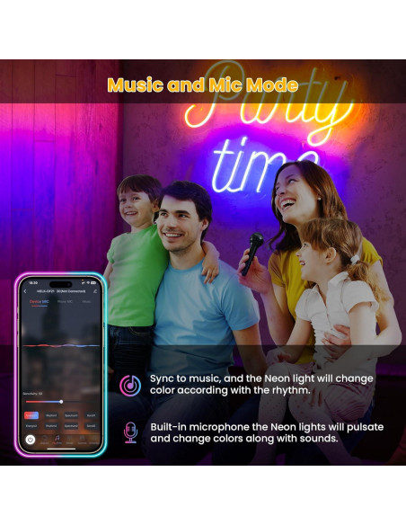 Luces de Cuerda LED Neón 5m NoeiiT RGB Control Remoto