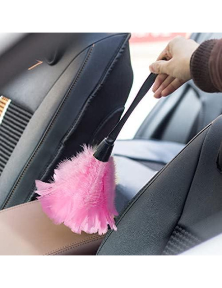 Plumeros de Plumas de Pavo KAWAII Ecológicos 2 Piezas Rosa