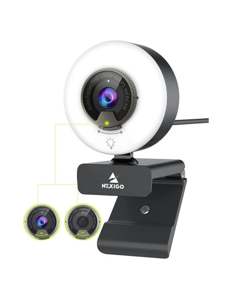 Cámara Web NexiGo N960E 1080P 60FPS con Luz y Micrófono