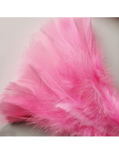 Plumeros de Plumas de Pavo KAWAII Ecológicos 2 Piezas Rosa