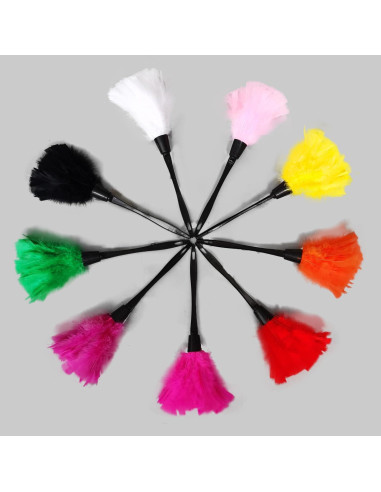 Plumeros de Plumas de Pavo KAWAII Ecológicos 2 Piezas Rosa