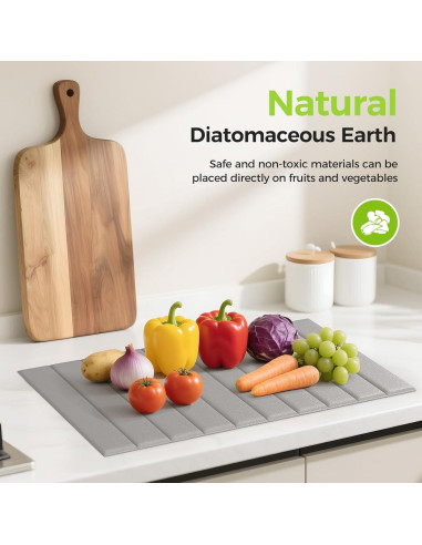 Alfombrilla Secadora de Platos Aknrv 63.5x40.6cm Gris Plegable