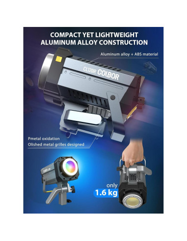 Luz de Video COLBOR CL120R RGB 120W Iluminación Continua 2700-6500K