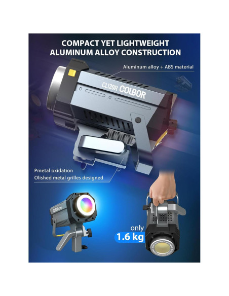 Luz de Video COLBOR CL120R RGB 120W Iluminación Continua 2700-6500K