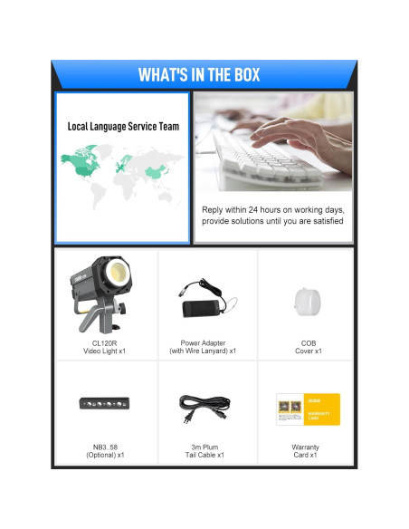 Luz de Video COLBOR CL120R RGB 120W Iluminación Continua 2700-6500K