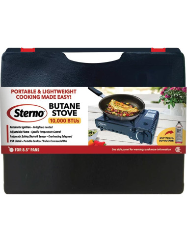 Estufa de Butano Portátil Sterno 10K BTU con Estuche