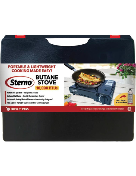Estufa de Butano Portátil Sterno 10K BTU con Estuche
