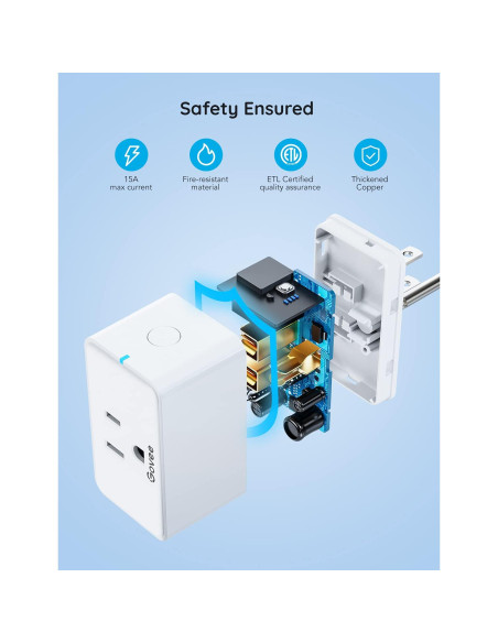 Enchufe Inteligente Govee H5080 15A WiFi Bluetooth Control Voz