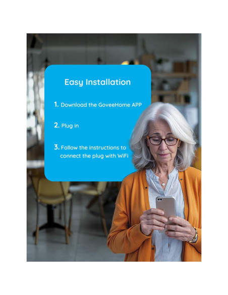 Enchufe Inteligente Govee H5080 15A WiFi Bluetooth Control Voz