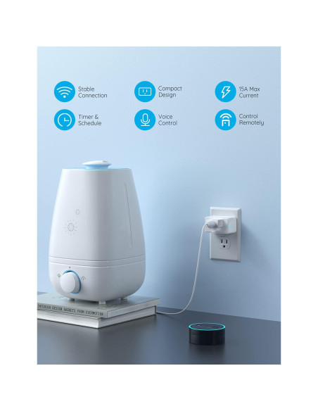 Enchufe Inteligente Govee H5080 15A WiFi Bluetooth Control Voz