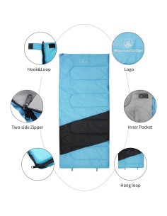 Saco de dormir 3 estaciones MOUNTAINLODGE azul impermeable 2
