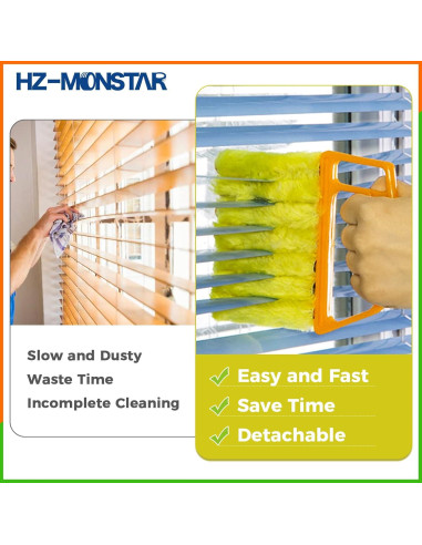 Cepillo de Limpieza de Persianas 7 Dedos HZ-MONSTAR - 3 Pcs