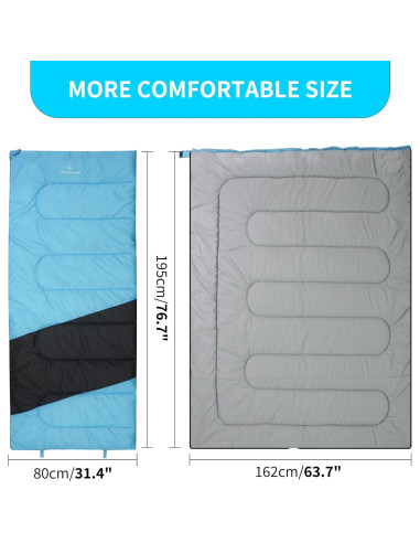 Saco de dormir 3 estaciones MOUNTAINLODGE azul impermeable