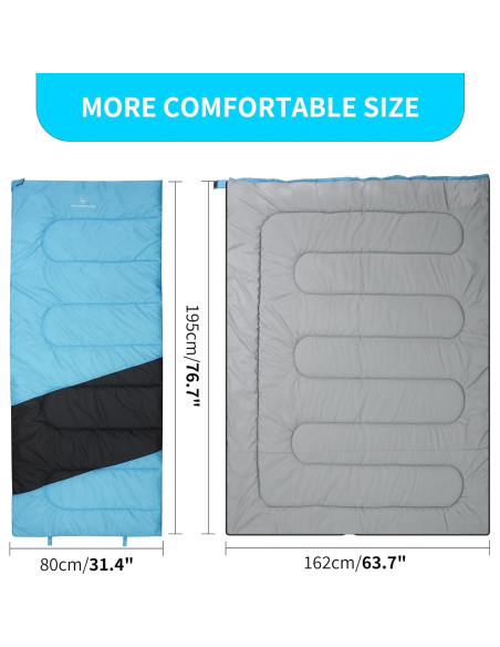 Saco de dormir 3 estaciones MOUNTAINLODGE azul impermeable