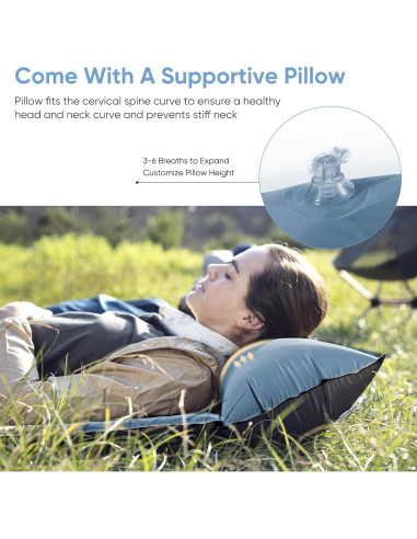 Almohadilla de Dormir Autoinflable Naturehike D01 Individual Azul