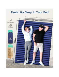 Colchón Inflable Doble Hikenture 200x140 cm 4" para Camping 2