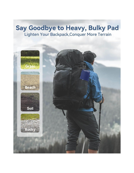 Colchón Inflable Doble Hikenture 200x140 cm 4" para Camping