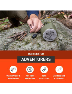 Bivvy de Emergencia S.O.L. Verde 213x91cm Impermeable 2