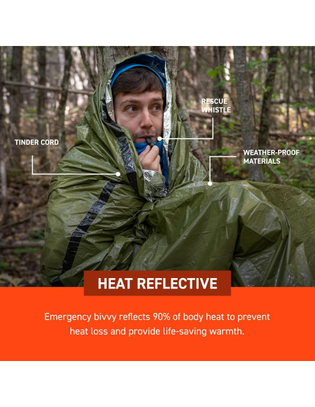 Bivvy de Emergencia S.O.L. Verde 213x91cm Impermeable