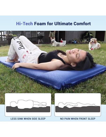 Almohadilla de Dormir Autoinflable Elegear 3.1" Espuma Memoria