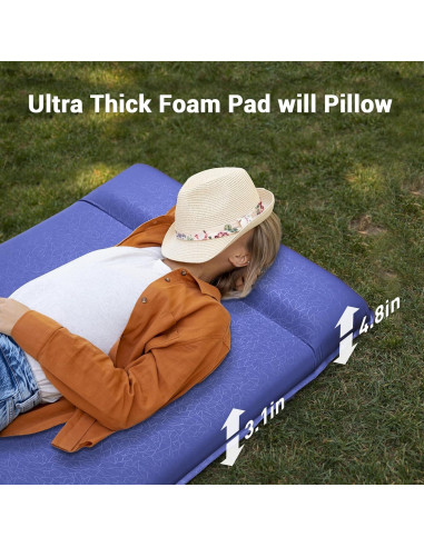 Almohadilla de Dormir Autoinflable Elegear 3.1" Espuma Memoria