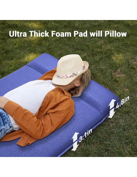 Almohadilla de Dormir Autoinflable Elegear 3.1" Espuma Memoria