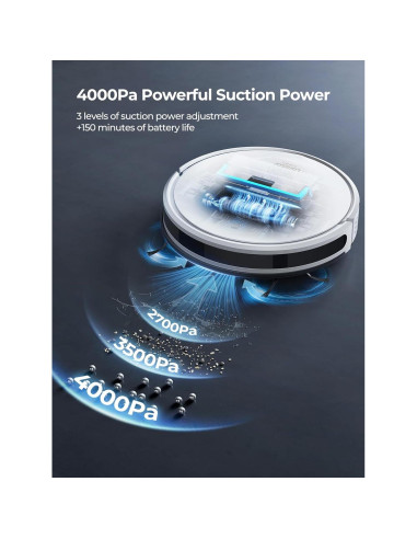 Robot Aspirador y Mopa Laresar Evol 3s 4000Pa Control App