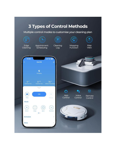 Robot Aspirador y Mopa Laresar Evol 3s 4000Pa Control App