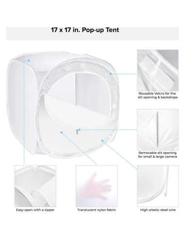 Caja de Luz Plegable Julius Studio 43x43 cm con 4 Fondos
