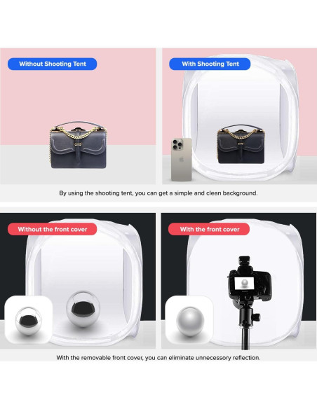 Caja de Luz Plegable Julius Studio 43x43 cm con 4 Fondos