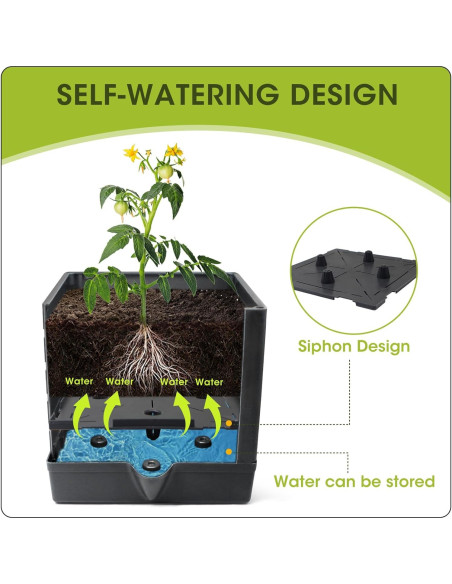Huerto Elevado MQFORU 145 cm con Autorriego y Enrejado