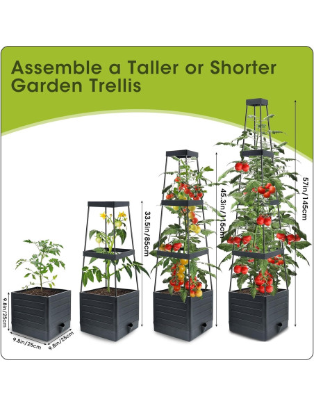 Huerto Elevado MQFORU 145 cm con Autorriego y Enrejado