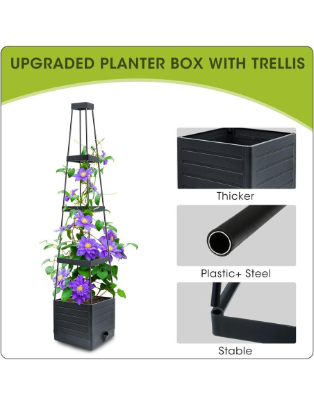 Huerto Elevado MQFORU 145 cm con Autorriego y Enrejado