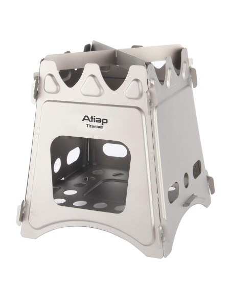 Estufa de leña de titanio ATiAP M para camping 274g