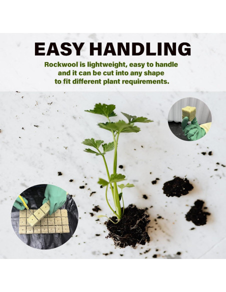 Tapones de Rockwool MI0512 28 Piezas 3.81 cm para Hidroponía