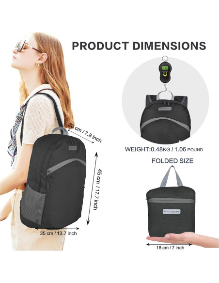 Mochila Plegable Impermeable BEMYGREENBAG 35L para Senderismo