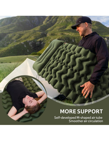 Almohadilla Inflable Naturehike 200x60 cm con Bomba de Pie