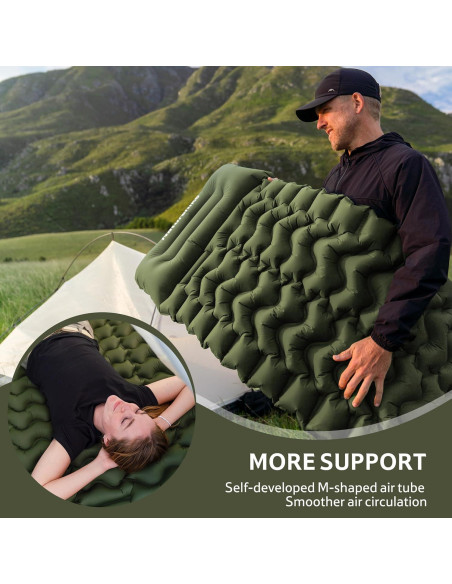 Almohadilla Inflable Naturehike 200x60 cm con Bomba de Pie