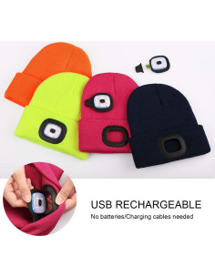Gorro LED para Niños YunTuo Unisex con Linterna Recargable 2