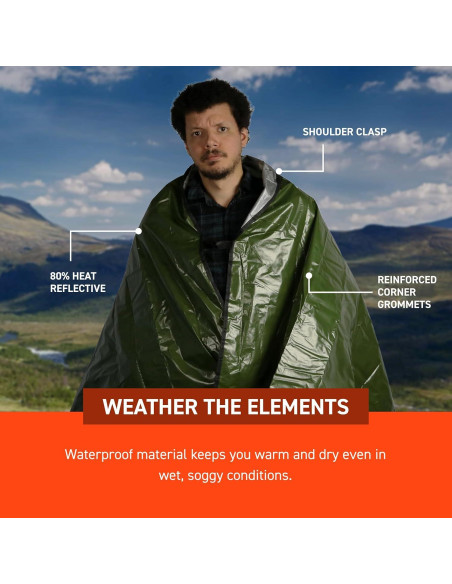 Manta de Emergencia S.O.L. Sobrevivir al Aire Libre Verde