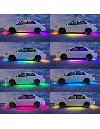 Luces Underglow LED Yielinth 4 Pcs RGBIC 252 LEDs 12V