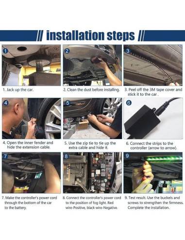 Luces Underglow LED Yielinth 4 Pcs RGBIC 252 LEDs 12V