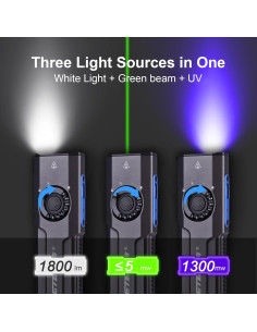 Linterna de bolsillo JETBeam E26, 1800 lúmenes, recargable USB-C 2