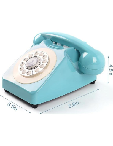Teléfono Retro de Marcación por Botón TelPal Azul 1980