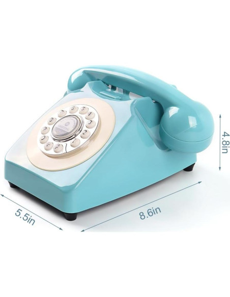 Teléfono Retro de Marcación por Botón TelPal Azul 1980