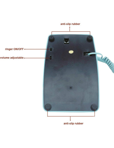 Teléfono Retro de Marcación por Botón TelPal Azul 1980