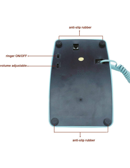 Teléfono Retro de Marcación por Botón TelPal Azul 1980