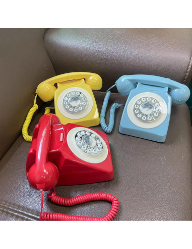 Teléfono Retro de Marcación por Botón TelPal Azul 1980