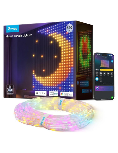 Luces de Cortina LED Govee H70B3, 520 LEDs, 1.5x2m RGBIC