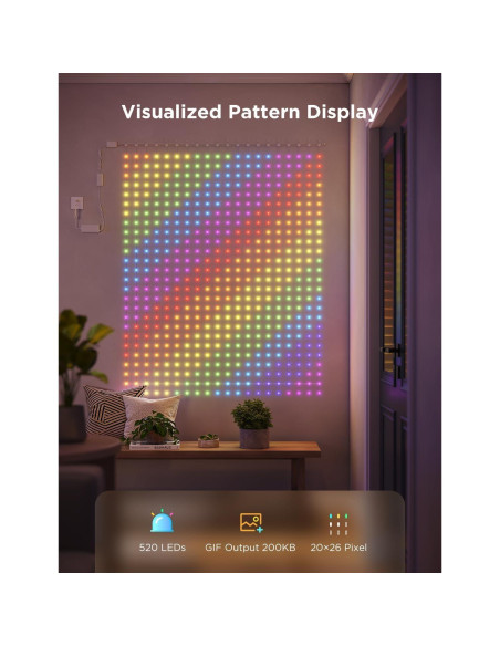 Luces de Cortina LED Govee H70B3, 520 LEDs, 1.5x2m RGBIC